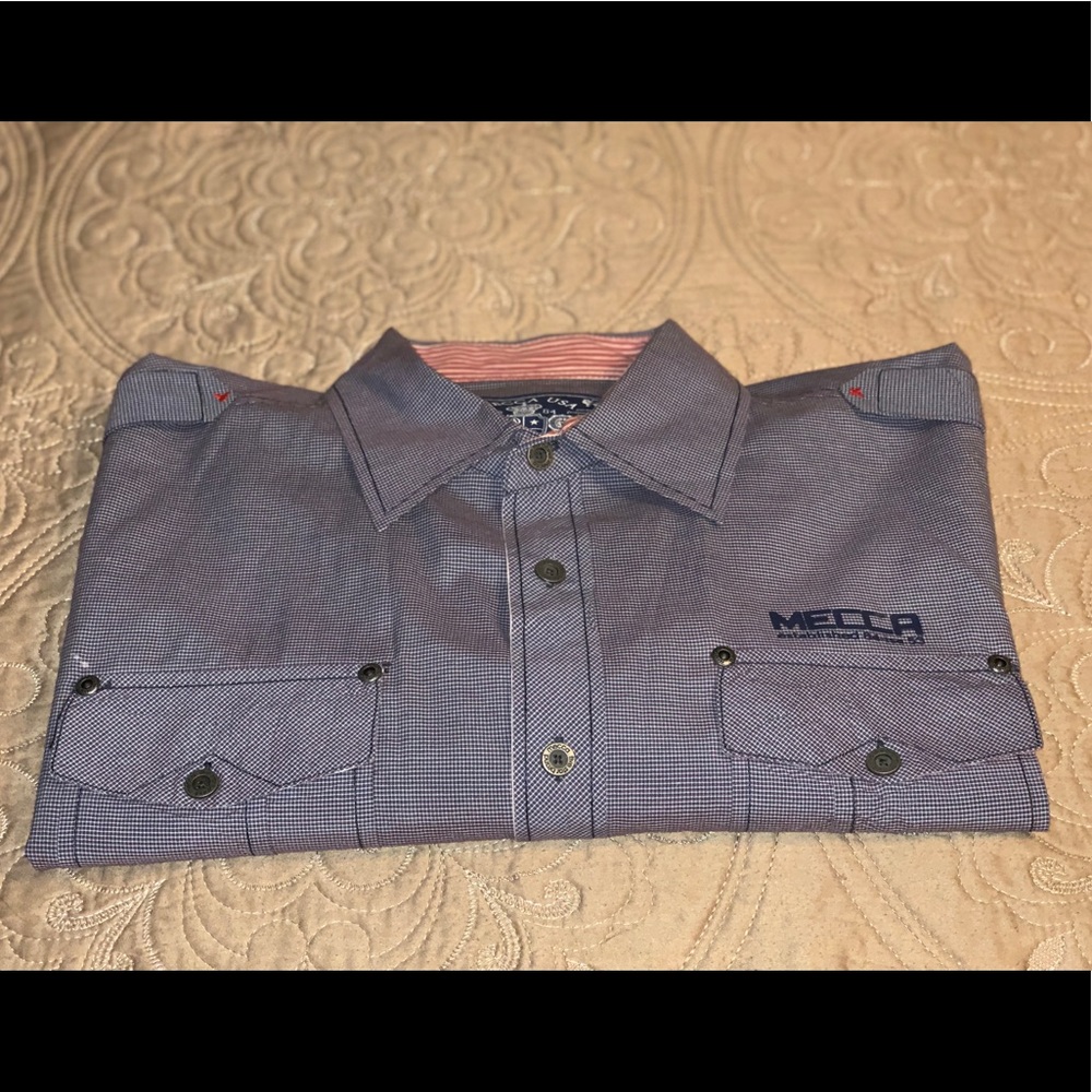 Men’s Oxford, Mecca, Blue/White Striped, XL